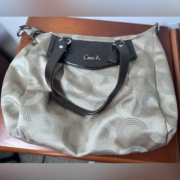 Coach Gold Brown Tone Metallic purse Bag - Picture 1 of 8